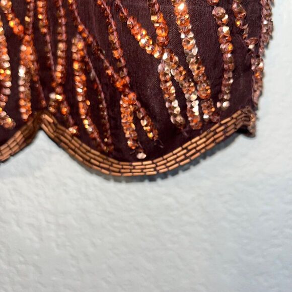 Vintage Women's Jewel Queen Sequined Beaded %100 Silk Plus Size Top 1X - Picture 7 of 8